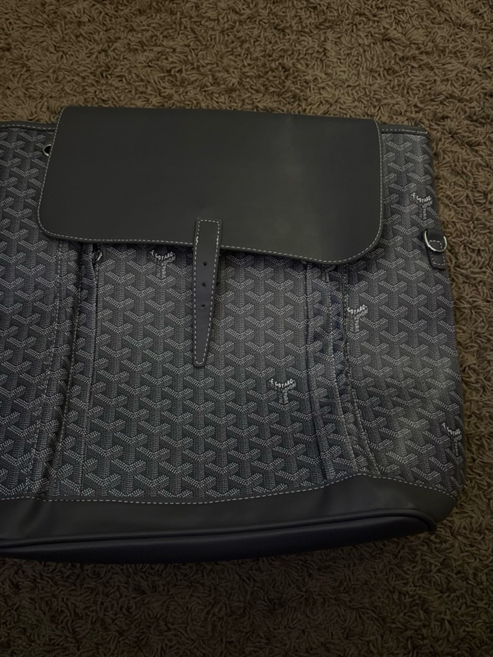Goyard Black Patterned Backpack with Flap